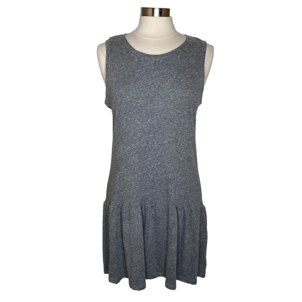 Nation LTD Gray Sleeveless Peplum Bottom Mini Tank‎ Dress Women's Size Medium
